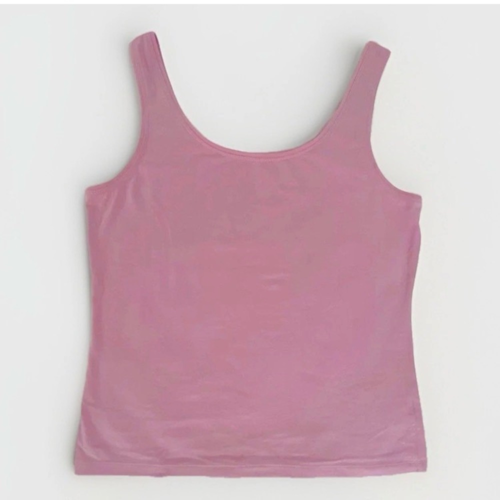 Talbots Petite Med Pink Cotton Stretch Scoopneck Tank Top Tee